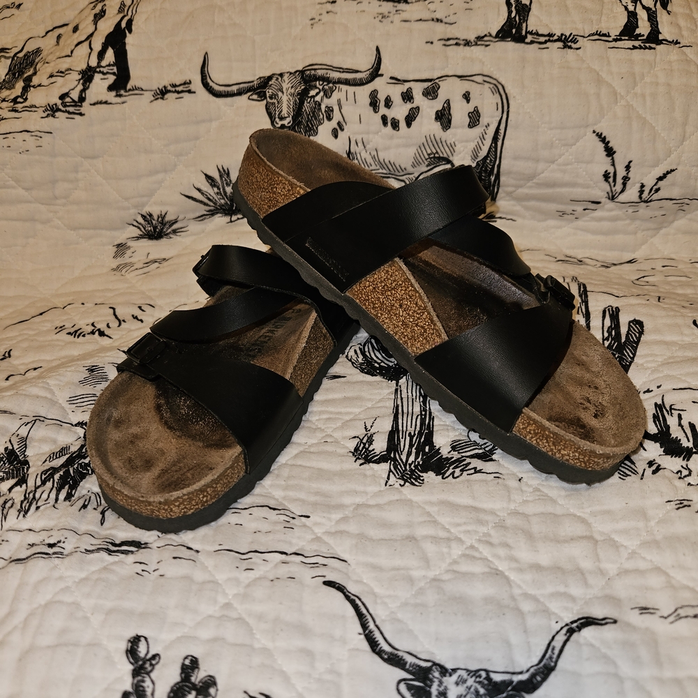 Black Leather Sandals